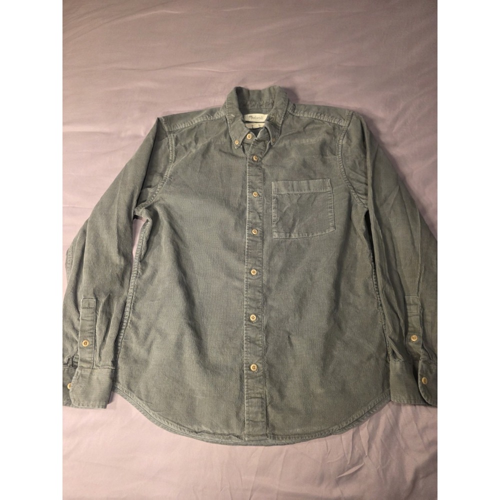 Madewell Corduroy Yorkway Shirt Style#MA926  XXS Color Sage Mist EUC